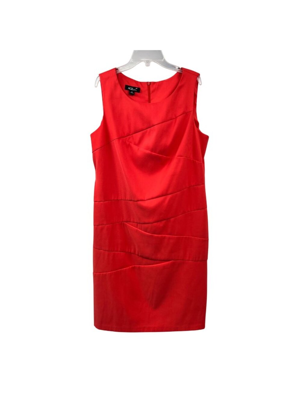 AGB Dress Womens Sheath Dress Orange Sleeveless Knee Length Size 14 Zip